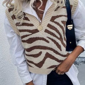 Zebra sweater vest